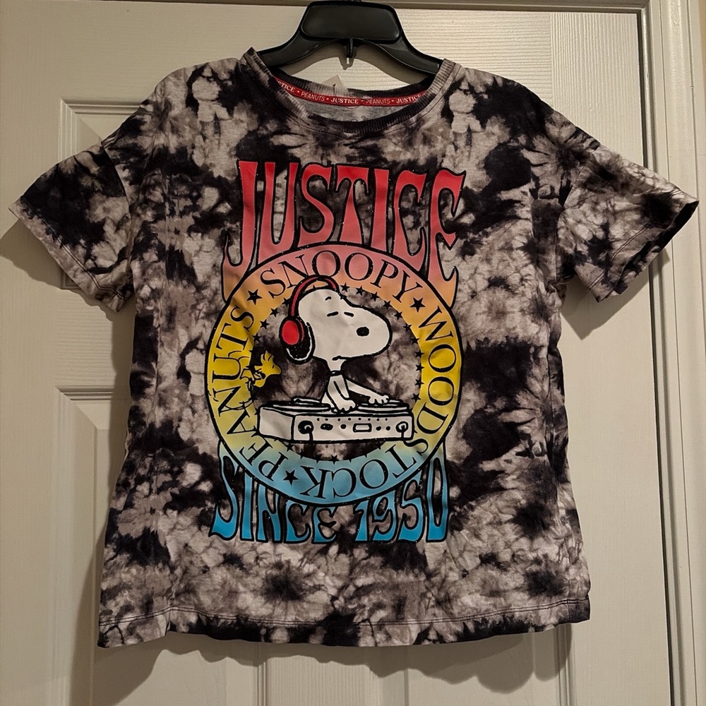 Snoopy Black and White Tie-Dye Snoopy T-Shirt